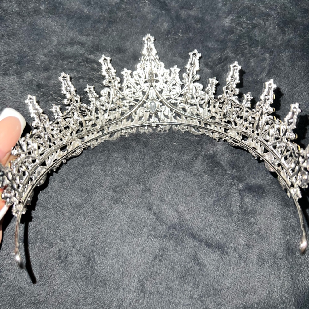 Silver Rhinestone Tiara - Picture 3 of 5